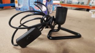(66/6O) 24x Black Modern Lamp Base With Switch. (All Units Appear New, In Sealed Boxes).