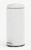 (28/2A) Lot RRP £63. 2x Items. 1x 30L Cylinder Pedal Bin White RRP £35. 1x Curver 40L Deco Bin St...