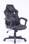 (70/6O) RRP £79. Swivel Gaming Chair With Integrated Headrest (67x 64x 124cm). Lot Comes With Ext...