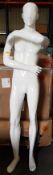 (14/1F) RRP £150. Male 6FT Life Size Clothes Display Mannequin With Detachable Limbs White. (Unit...