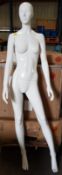 (13/1F) RRP £150. Female 6FT Life Size Clothes Display Mannequin With Detachable Limbs White. (Un...