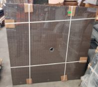 (109/R3) 2x Garden Furniture Items. 1x Square Grey Rattan Table Top Frame With Glass Table Top (U...