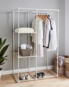 (86/5B) Metal Wardrobe With 3 Shelves White. Made From Powder Coated Steel Tubes. Features A Hang...