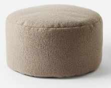 (82/6O) Lot RRP £95. 2x Items. 1x Teddy Boucle Pouffe Mink RRP £50. 1x Chunky Weave Pouffe Mink R...