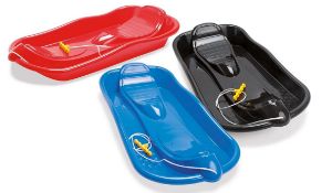 (112/2J) Lot RRP £100. 5x NEW Dantoy Plastic Snow Sledge With Pull Cord RRP £20 Each. (2x Blue 3x...