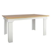 (108/R3) RRP £190. Diva Dining Table Ivory. Detailed Frame And Strong Lines. Seats 6 People. Sty...