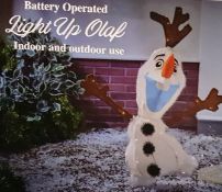 (41/1B) Lot RRP £105. 3x Disney Frozen Battery Operated Light Up Olaf Decoration RRP £35 Each. Su...