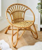 (89/?) Lot RRP £118. 2x Items. 1x Lisbon Kids Rattan Chair Natural RRP £89, (W52 x D50 x H55cm)....