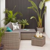 (100/R3) RRP £345. Alexandria Left/Right Facing Grey Rattan Garden Corner Sofa Set. Suitable For...