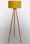 (18/1F) Lot RRP £187. 6x Lighting Items. 1x Ribbed Glass Pendant RRP £25. 1x Tripod Wooden Floor...