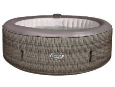 Title: (4/R3) RRP £580. CleverSpa Florence 6 Person Round Portable Spa. 130 Powerful Massaging Jets.