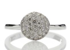 9ct White Gold Diamond Cluster Ring 0.51