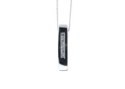 9ct White Gold Fancy Cluster Rectangular Convex Shape Diamond Pendant 0.12