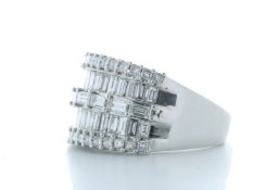 18ct White Gold Illusion Set Semi Eternity Diamond Ring 2.35