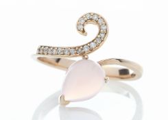 9ct Rose Gold Ladies Dress Diamond And Rose Quartz Ring (0.63) 0.09