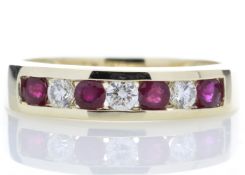 9ct Yellow Gold Channel Set Semi Eternity Diamond Ring 0.25
