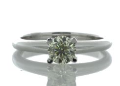 18ct White Gold Single Stone Rex Set Diamond Ring 0.71