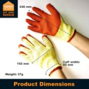 4 x Pairs Of Non Slip Work Gloves