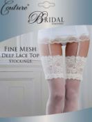 50 x Ivory Fine Mesh Deep Lace Top Stockings