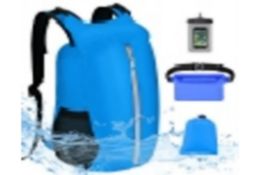 Blue Waterproof Dry Bag With Waist Pouch And Phone Case RRP 14.99 Ea.