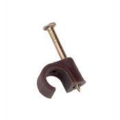200 x 7 mm ROUND CABLE CLIPS brown