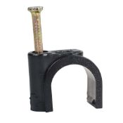300 x 6 mm ROUND CABLE CLIPS Black