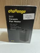 Challenge 2kW Ceramic Fan Heater. RRP £32 - GRADE U