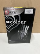 Richardson Sheffield Colour Mono 5 Piece knife block set. RRP £40 - GRADE U