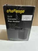 Challenge 2kW Ceramic Fan Heater. RRP £32 - GRADE U