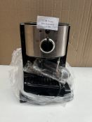 John Lewis Pump espresso machine stainless steel. RRP £80 - GRADE U
