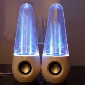 (228/10F) Lot RRP £100. 5x HE Wired Lightshow Water Speakers RRP £20 Each. (All Units Have Return...