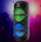 (52/5P) Lot RRP £118. 2x iDance Typhoon 200 Wireless Bluetooth Sound And Light Party System RRP £...
