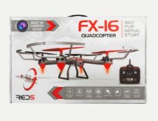 (162/10C) Lot RRP £153 Ð 3x Red5 Drone Items. 1x FX-16 Quadcopter White RRP £35. 2x FX-15 Quadcop...