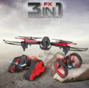 (309/2K) Lot RRP £100. Red5 FX 3 In 1 Transforming FPV Vehicle Fly Drive Jump.