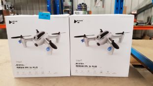 (160/10B) Lot RRP £700. 2x Hubsan FPV X4 Plus Drone White RRP £350 Each. (All Units Have Return...