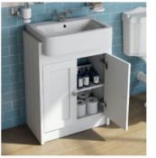 (112/P) Dulwich Matt White Vanity Unit. DULVANWH01. Appears Unused. Unit Only