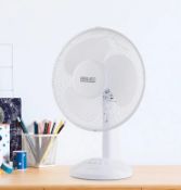 (93/M1F) Lot RRP £150. 6x Arlec 12Ó White 3 Blade Desk Fan RRP £25 Each. (1x No Box).