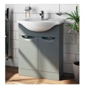 (125/P) Elsdon Stone Grey Vanity Unit. 650mm. GR6501. Appears Unused. Unit Only