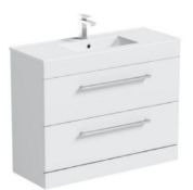 (111/P) Orchard Derwent White Floor Standing Vanity Unit. Basin & Tap Not Included. Appears New U...