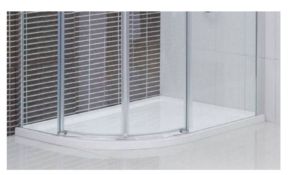 (115/P) 1000x800mm Left Hand Quadrant low Profile Stone Resin Shower Tray. TR46. Appears Unused.
