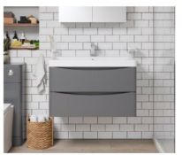 (121/P) Adler Grey Wall hung Vanity Unit. 800mm. AWH80GREY. Unit Only