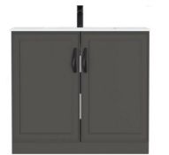 (108/P) RRP £255. Orchard Derwent Stone Grey Floor Standing Vanity Unit. Basin And Tap Not Includ...