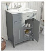 (122/P) Camberley 600 Satin Grey Vanity Unit. MF6101GR3. 242085. Appears Unused. Unit Only