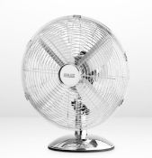 (59/M1B) Lot RRP £115 Ð 4x Arlec Items. 1x 12Ó Chrome 4 Blade Metal Desk Fan RRP £40. 3x 12Ó Whit...
