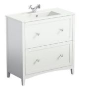 (107/P) RRP £300. The Bath Co. Camberley White Floor Standing Vanity Unit. 800mm X 390mm. Unit On...