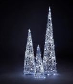 (57/M1A) Lot RRP £330 - 14x Items, 1x Set Of 3 LED Cone Trees Bright White RRP £60 (Mains Powere...