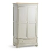 (5/Mez) RRP £799.99. Brindle Natural Oak And Painted Double Wardrobe.