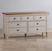 (13/Mez) RRP £499.99. Shay Rustic Solid Oak And Painted 3+4 Drawer Chest.
