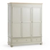 (2/Mez) RRP £1199.99. Brindle Natural Oak And Painted Triple Wardrobe.