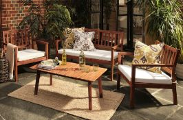 (16/Mez) RRP £499.99. Java 4 Piece Solid Oak Garden Furniture Set.